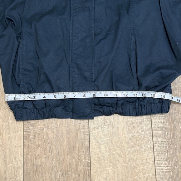 TRF Collection Zara Hooded Crop Jacket with Pockets Navy Blue Med - Picture 13 of 14